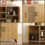 Armoire de rangement à trois portes en maille de rotin de 45,3 pouces de large pour la cuisine, le salon et la salle à manger