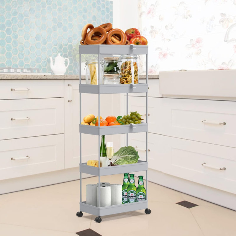 Organisateur de chariot de rangement à paliers multiples, Gris