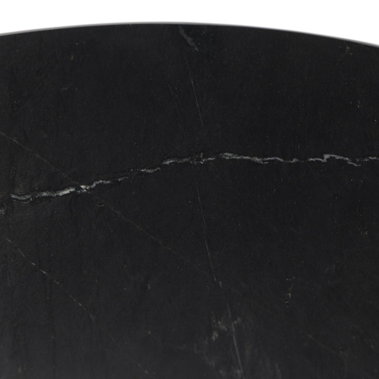 Calila 38'' Round Marble Dining Table, Black Marble/Dark Kettle Black