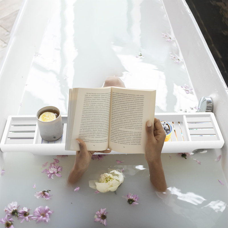 Melillo Freestanding Bath Caddy, White