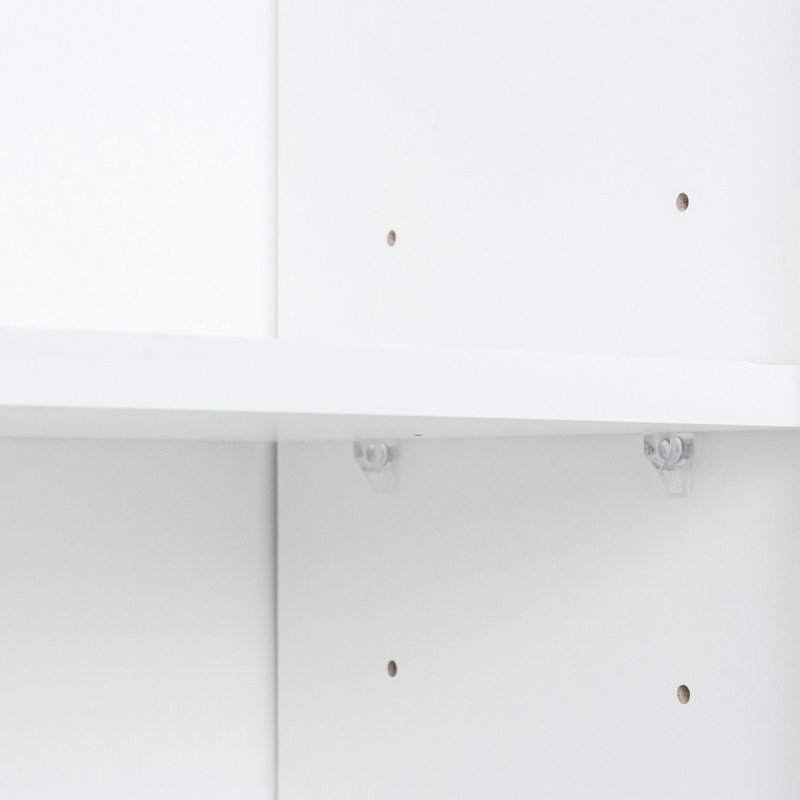 Armoire de cuisine 71,9 "de hauteur, blanc, 6 portes, 1 tablette ouverte, tiroir - pour la chambre à coucher et la cuisine, construction robuste