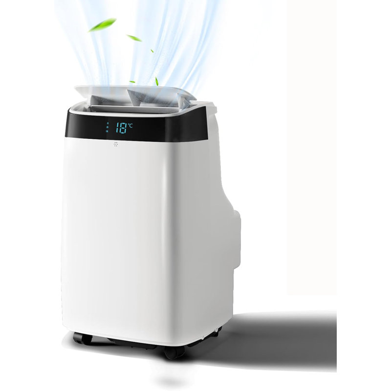 Climatiseur portatif 10 000 BTU + refroidissement et déshumidification écoénergétiques + conception silencieuse et mobile avec télécommande + confort pour la maison et le bureau