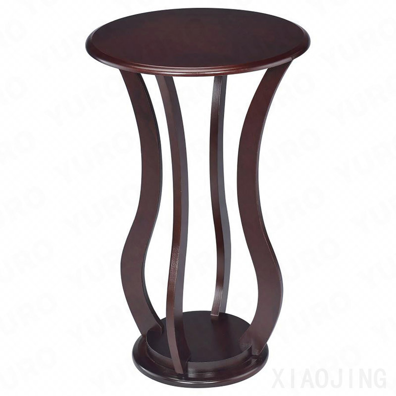 Table d'appoint ronde cerise avec plateau en faux marbre