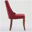 Table et chaise de salle à manger en suède mélangé renault, chaise de cuisine rainurée, siège en tissu confortable, convient aux restaurants, avec pieds incurvés en bois massif, 2 ensembles (rouge carmin)-1274982859