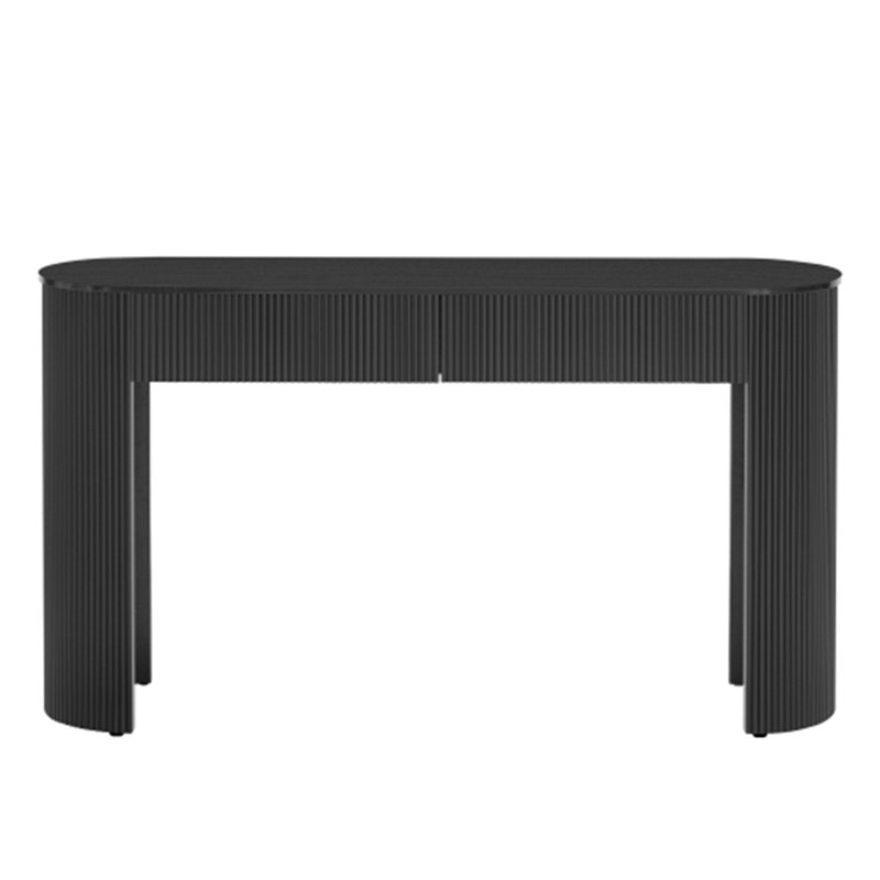 Entryway Table with Fluted Design, Black