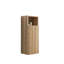 Armoire murale de salle de bain flottante murale en chêne brut de 12 po avec porte à fermeture en douceur, panneau rayé texturé, conception cachée à ouverture par pression, assemblage Kd, bois massif multi-couches écologique E1 pour les petits espaces