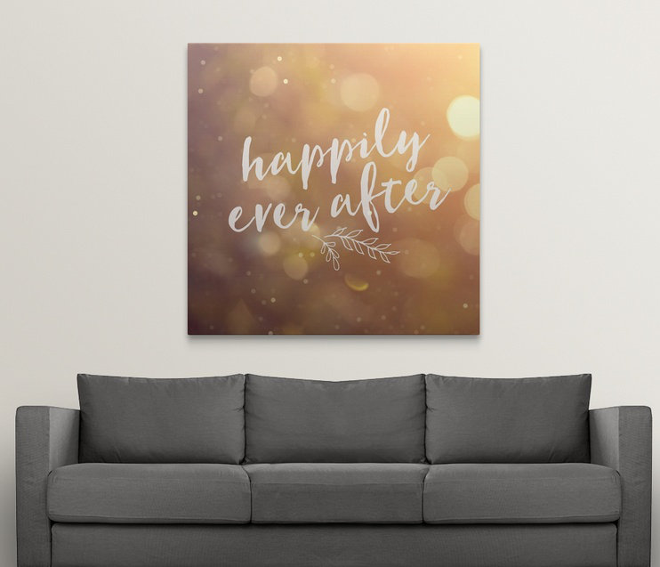 « heureusement jamais après-sentiment », art textuel, H 30 po x l 30 po x P 1,5 po, Toile