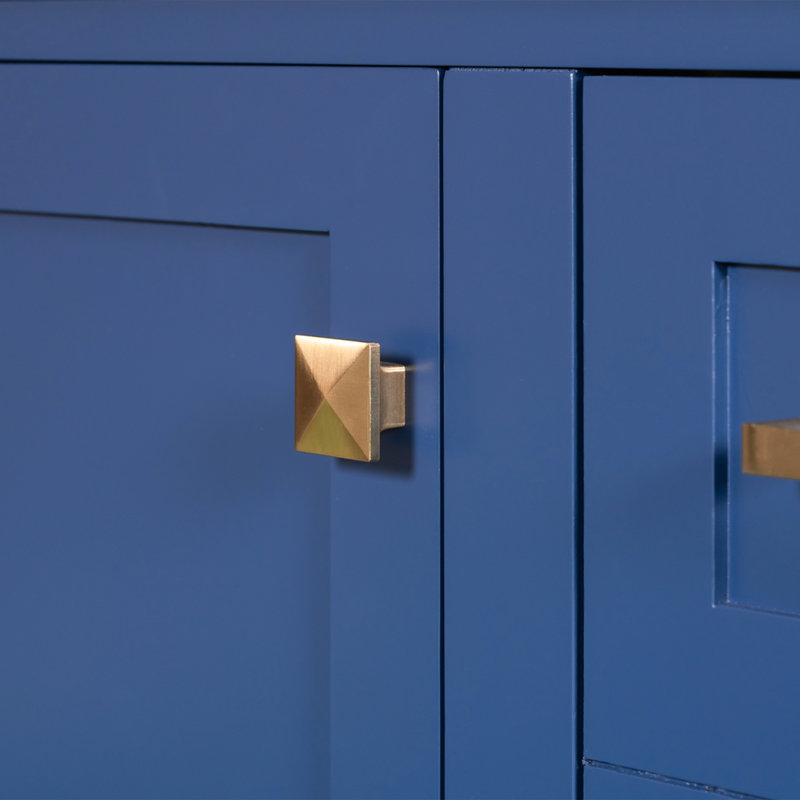 Ensemble de meuble-lavabo simple 30 po avec plateau en céramique Taqwan, Bleu