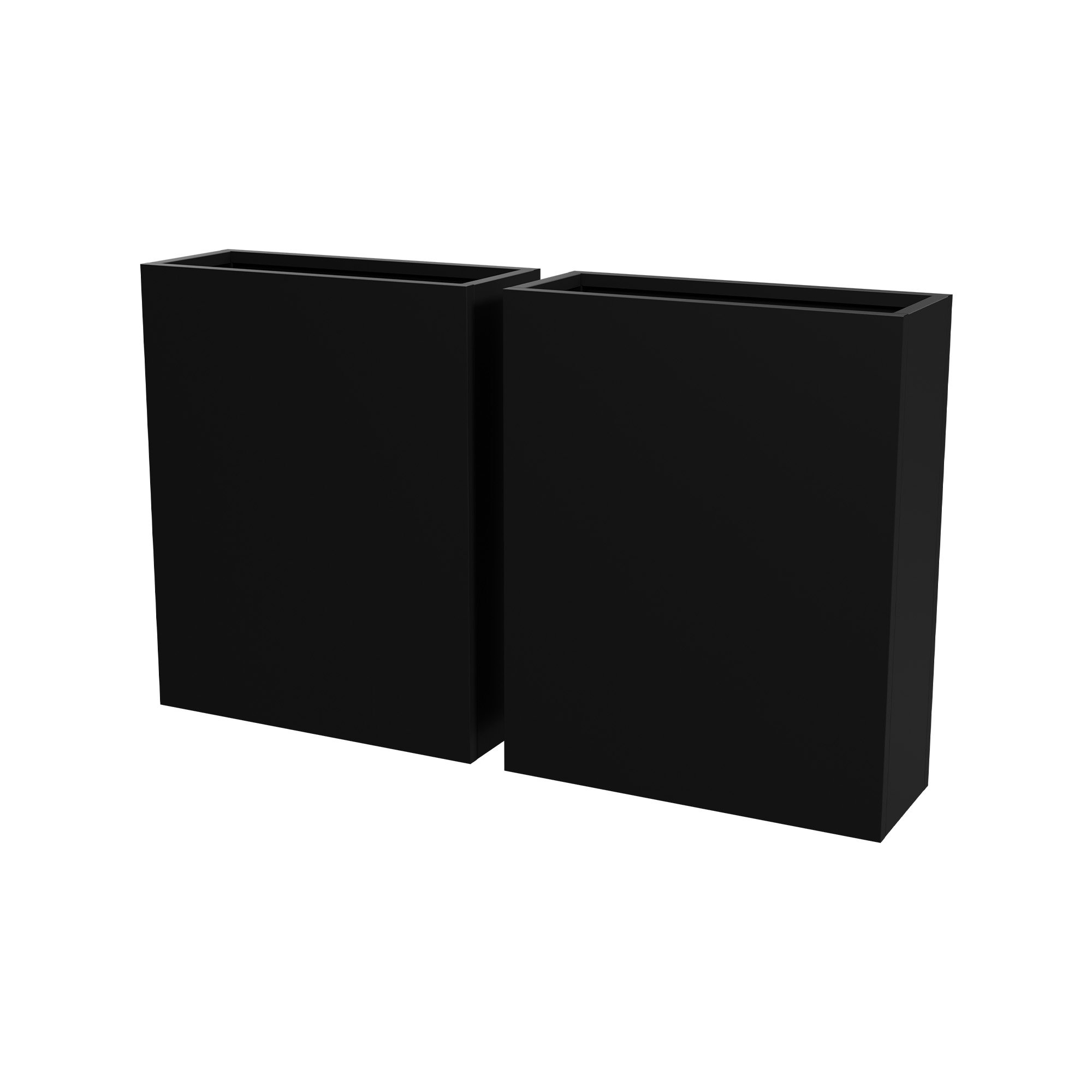 Latitude Run® 30 Inch Tall Metal Black Rectangular Pot Planter | Wayfair