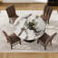 Ensemble de salle à manger 5 pièces Roundhill Furniture Cavira, table de salle à manger en faux marbre blanc cassé avec quatre chaises rembourrées brunes-120742285