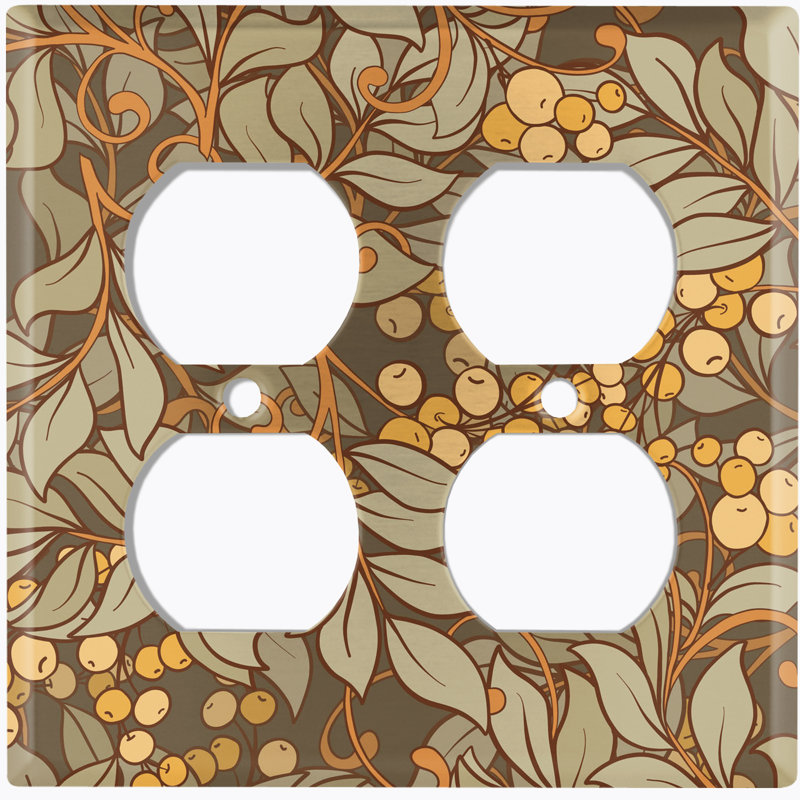 Copper Rust Patina Teal Print 2 - Gang Duplex Outlet Standard Wall Plate