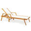 Chaise longue de patio avec accoudoirs et siège en tissu pour la cour