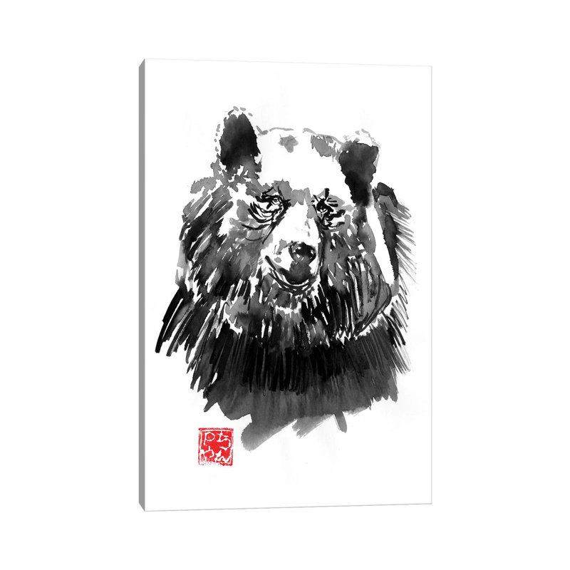 Bear by Péchane - Painting on Canvas, Wrapped Canvas, 20.32 cm H x 30.48 cm W