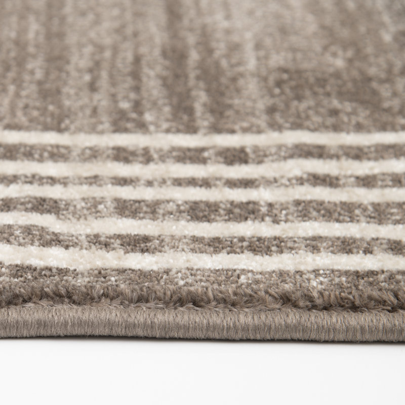 Dylan Latte Brown and Cream Indoor Area Rug and Runners, 7'3"x10'10"