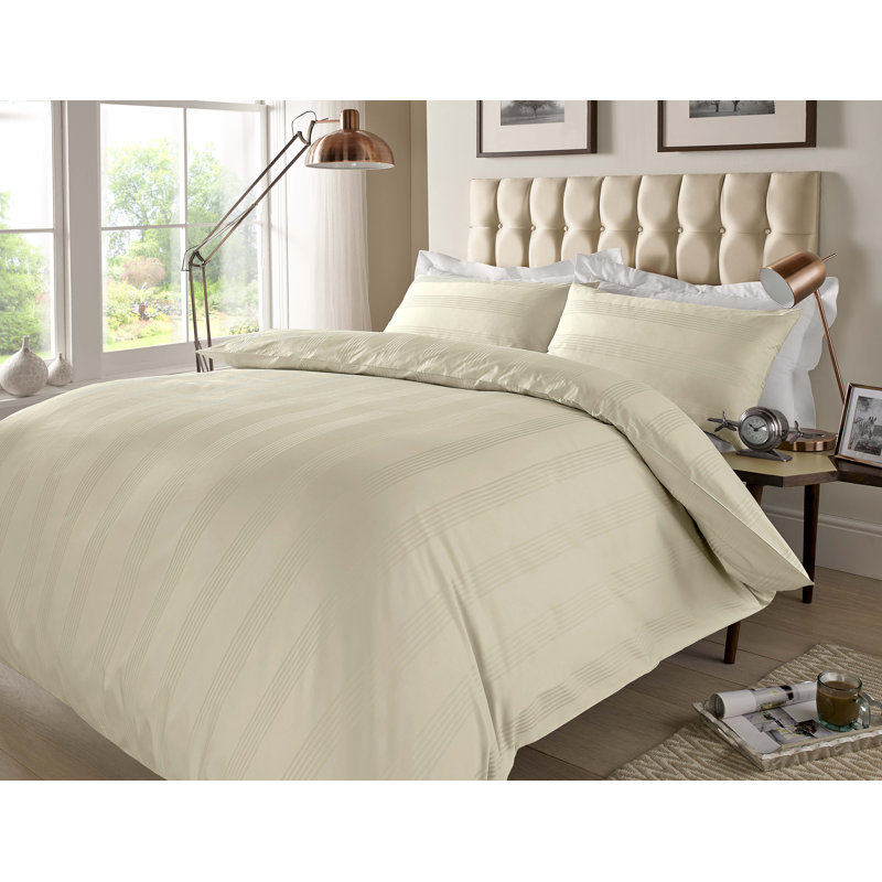 Grandberry 400 Thread Count Duvet Cover Set, Single Duvet Cover + 1 Standard Pillowcase, Cream