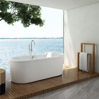 Baignoire autoportante ovale en acrylique de Lucite