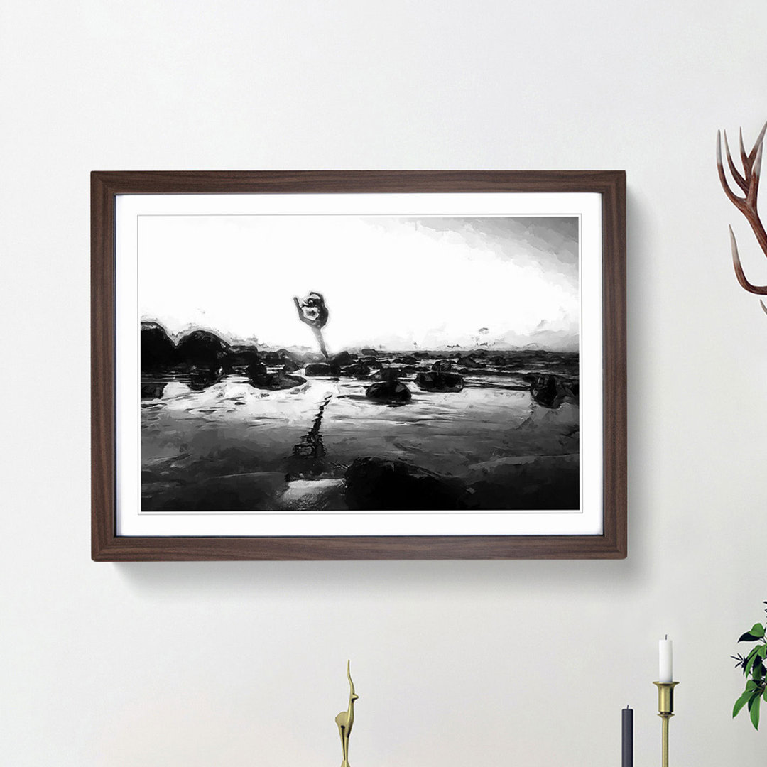 Dancing upon the Beach in Abstract - Framed Print