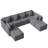 8 - Piece Upholstered Modular Sectional Sofa Convertible L Shaped Couch With Storage Ottoman-976671742