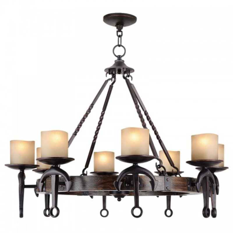 Lustre en forme de roue à DEL à 8 lumières Aronne