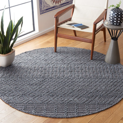Tapis gris foncé tissé à la main Leedey