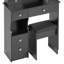 Table de coiffeuse compacte à DEL avec miroir et tabouret, 3 modes d'éclairage, contrôle de luminosité tactile, idéal pour les petits salons ou les studios, noir mat-2025040484