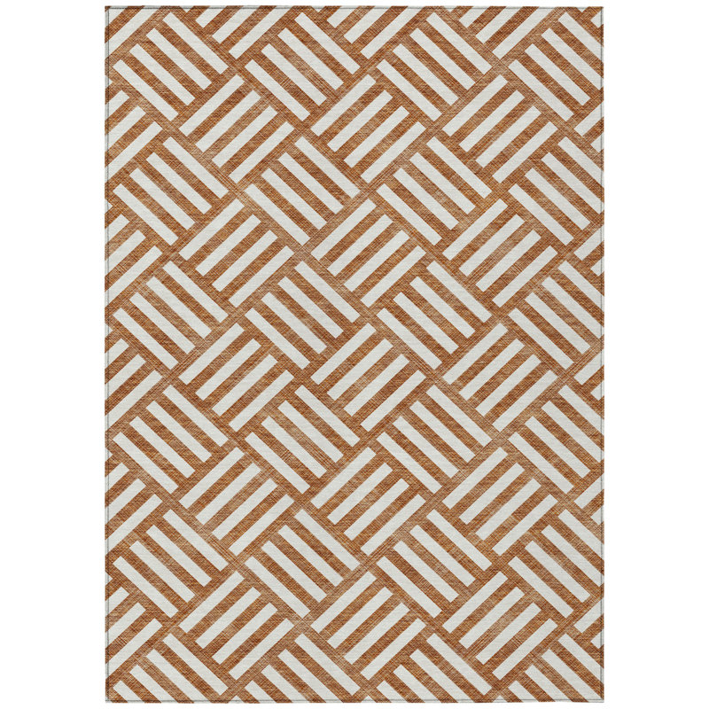 Tapis intérieur lavable à motif géométrique 9 pi x 12 pi ivoire