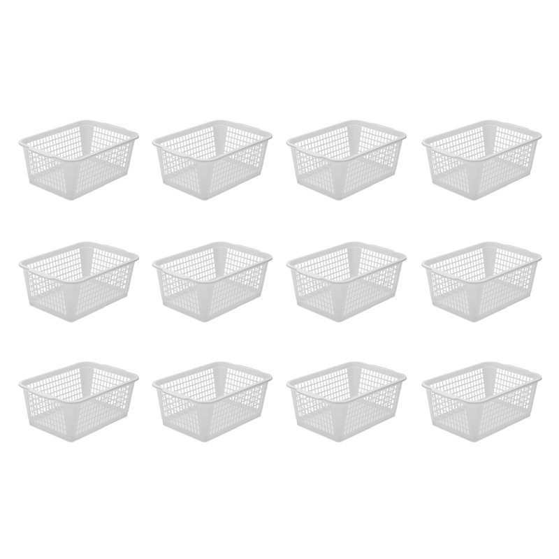 Rebrilliant Plastic Decorative Basket, White, 12, 16 x 12 x 16