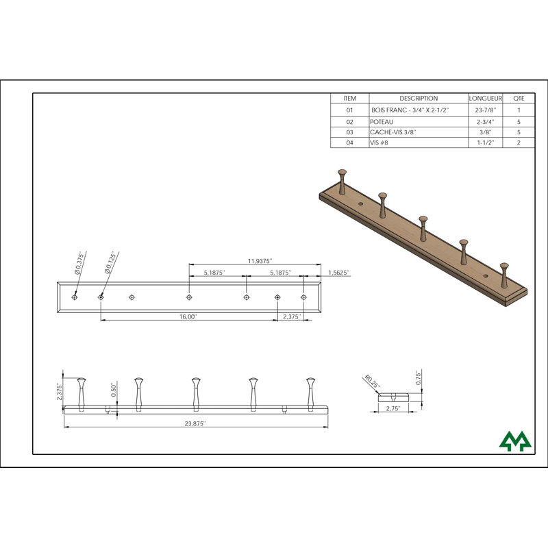 Classic Wall Mounted Coat Rack