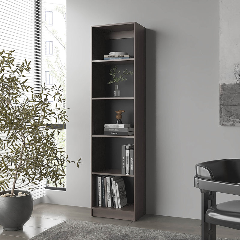Bibliothèque avec rangement ouvert et 5 tablettes