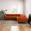 Canapé modulaire de coin orange brûlé Amber
