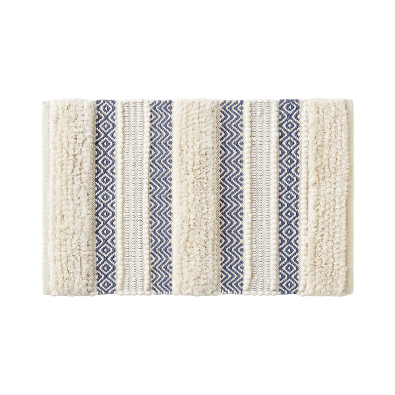 Tapis pour salle de bain Asher, L 32 po x l 20 po, Marine
