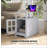 End Table with Charging Station, Narrow Side Table with USB Ports and Outlets, Small Table with Hidden Storage and Open Shelf for Living Room,
