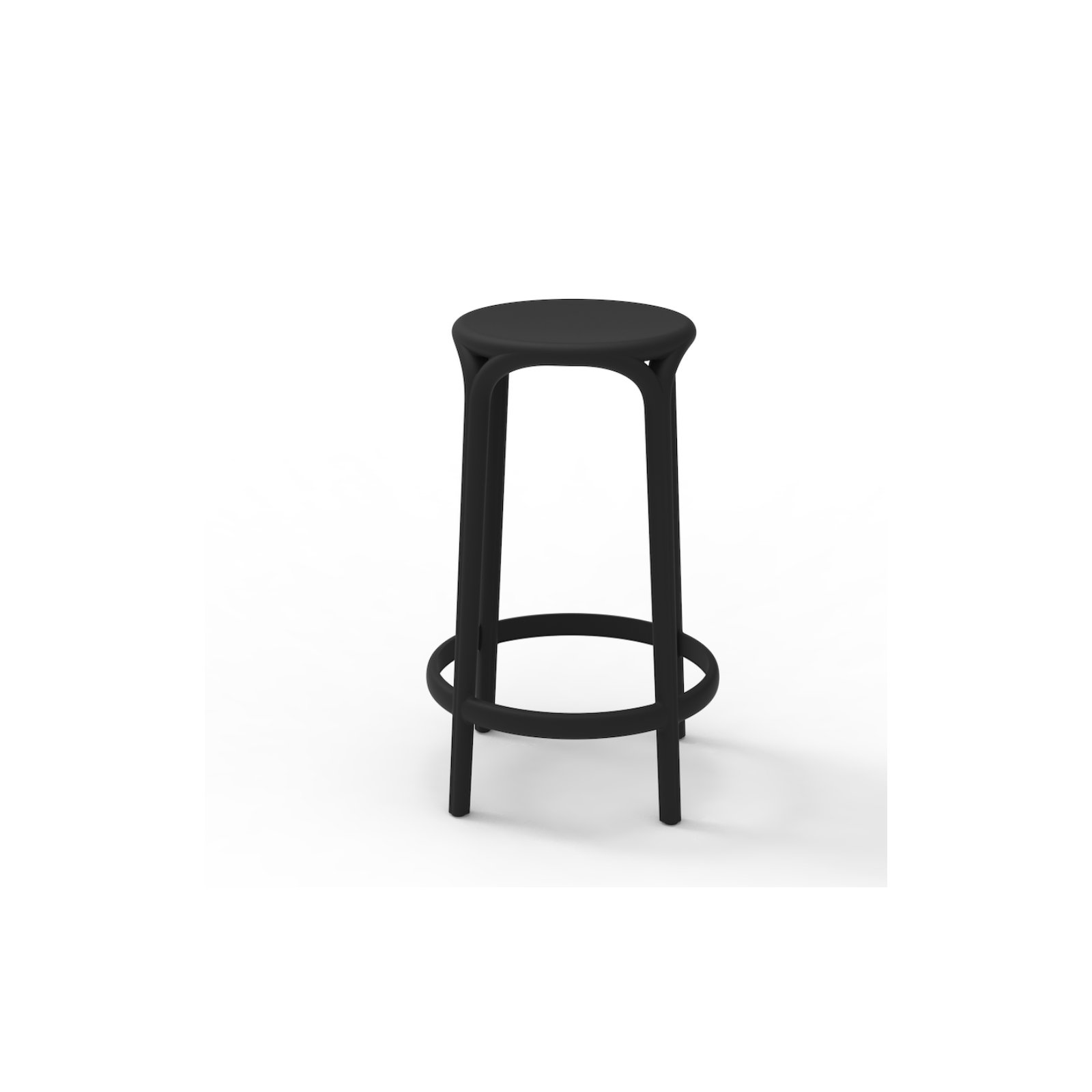 Brooklyn Bar Stool (Indoor/Outdoor), Black, Counter Stool (25.75'' Seat Height)