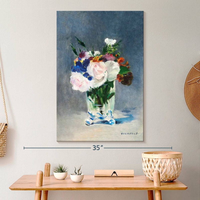 Fleurs dans un vase en cristal, 30" H x 20" W