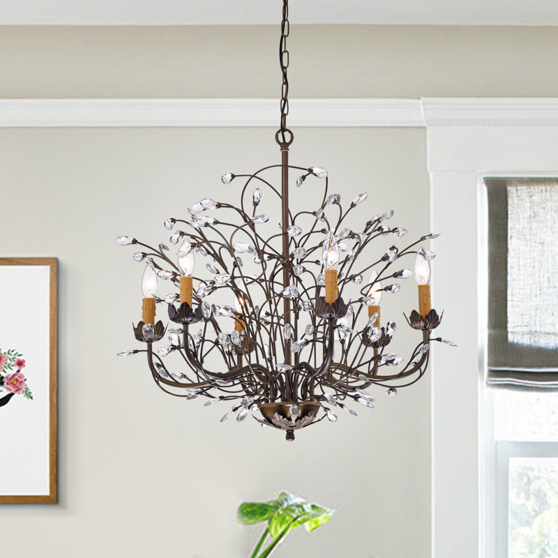 Lustre classique / traditionnel à 6 lumières de style bougie Timberlane