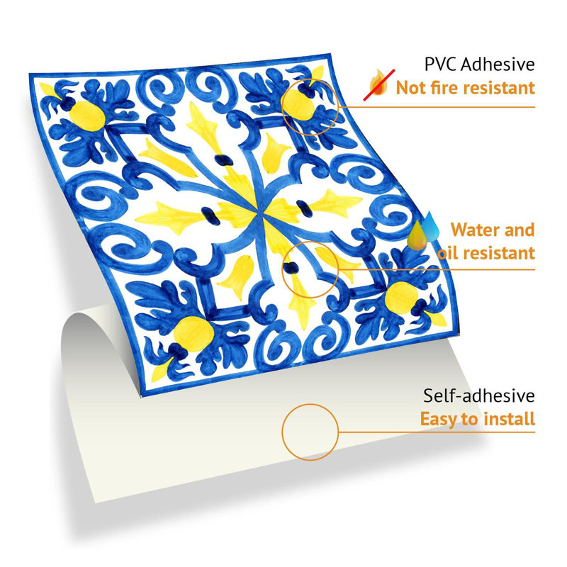 38.1cm W x 38.1cm L Vinyl Peel and Stick Mosaic Tile