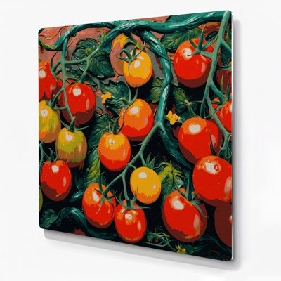Vegetables Tomato Grape Brown Metal Wall Art