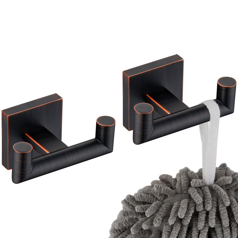 Double Towel Hooks Wall Mounted, Oil Rubbed Bronze