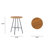 24” Patio Round Bar Table, Wicker Outdoor Bistro Table with Faux Wood Stone Top for Garden, Backyard, Balcony, and Poolside