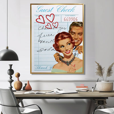 «Love Check Old Hollywood Couple Love» - Décoration murale film et télévision