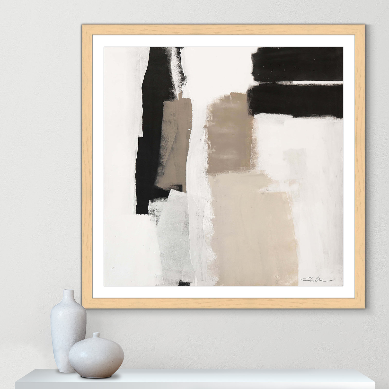 Earth Scapes II-A Print by Casa Fine Arts, Natural Cube Framed, 42.5" H x 42.5" W x 1.25" D