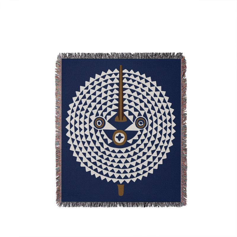 Couverture 100% coton Mossi, L 70 po x l 50 po, Marine