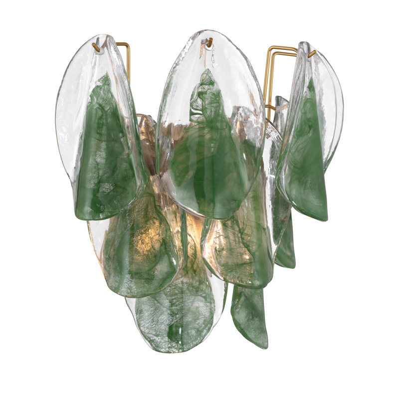 Verla Crest 14.75" High 2-Light Wall Sconce, Green