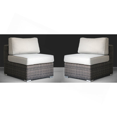 Wicker Sectional Armless Seats - Brown
