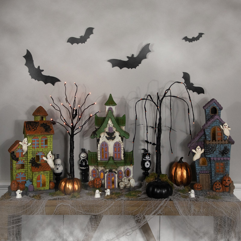 Décoration d'Halloween à DEL avec maison hantée