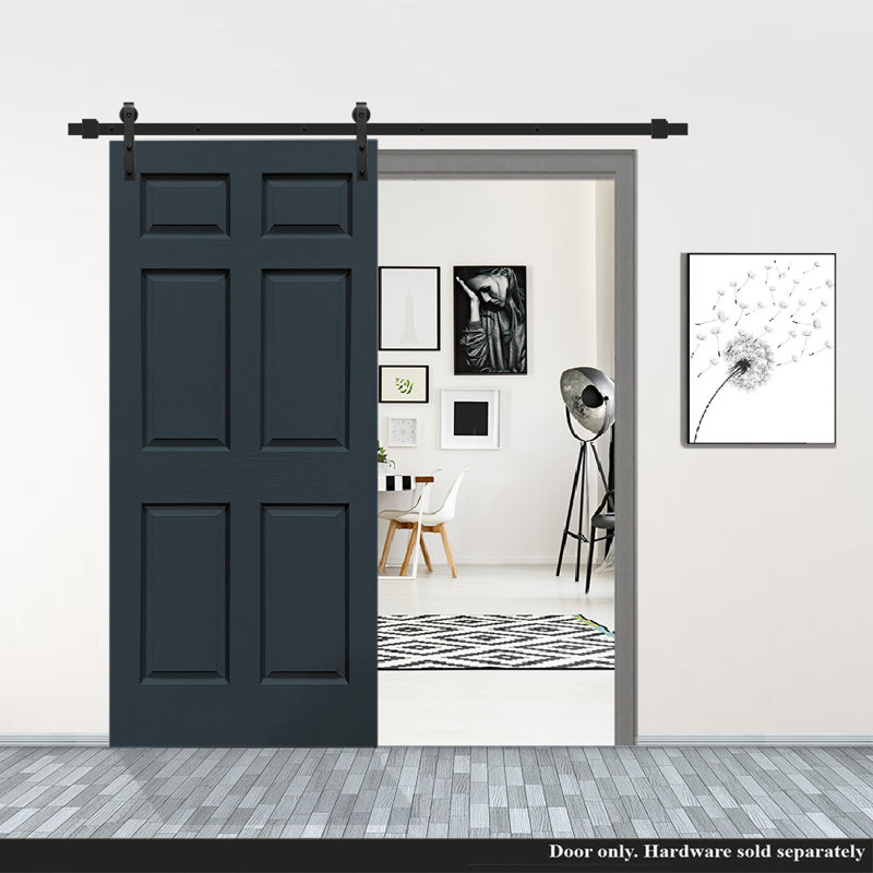     Porte de grange composite à panneau creux peint sans trousse de quincaillerie d'installation, 30 po x 80 po