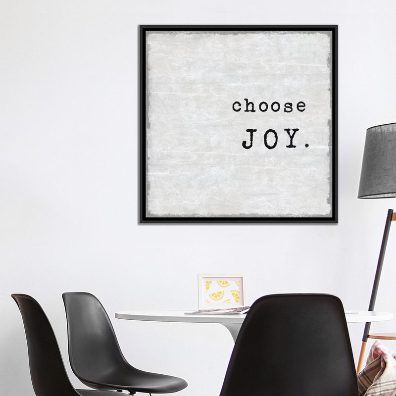 «Select Joy», impression sur toile, H 18 po x l 18 po x P 1,5 po, Toile avec cadre noir, Pas de tapis