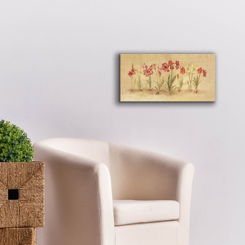 "Lark Manor ™" Summertime Amaryllis "par Cheri Blum, art mural sur toile, H 12 po x l 24 po x P 0,75 po