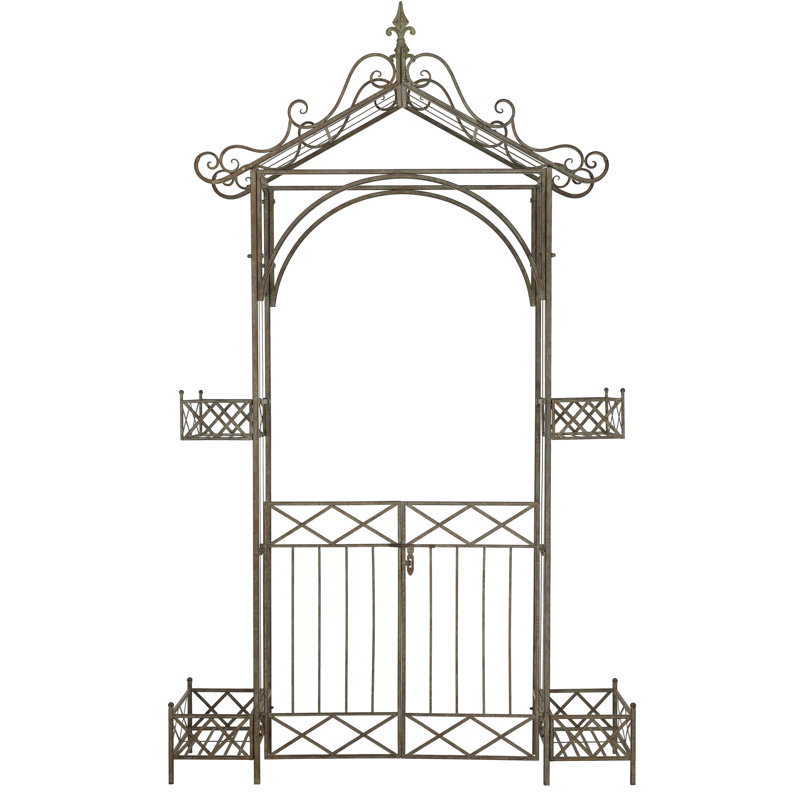 Arbor destiny en fer avec barrière, Bleu rustique