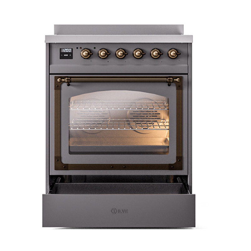 ILVE Nostalgie II Noblesse 30 in Induction Range, Graphite Matte/Bronze